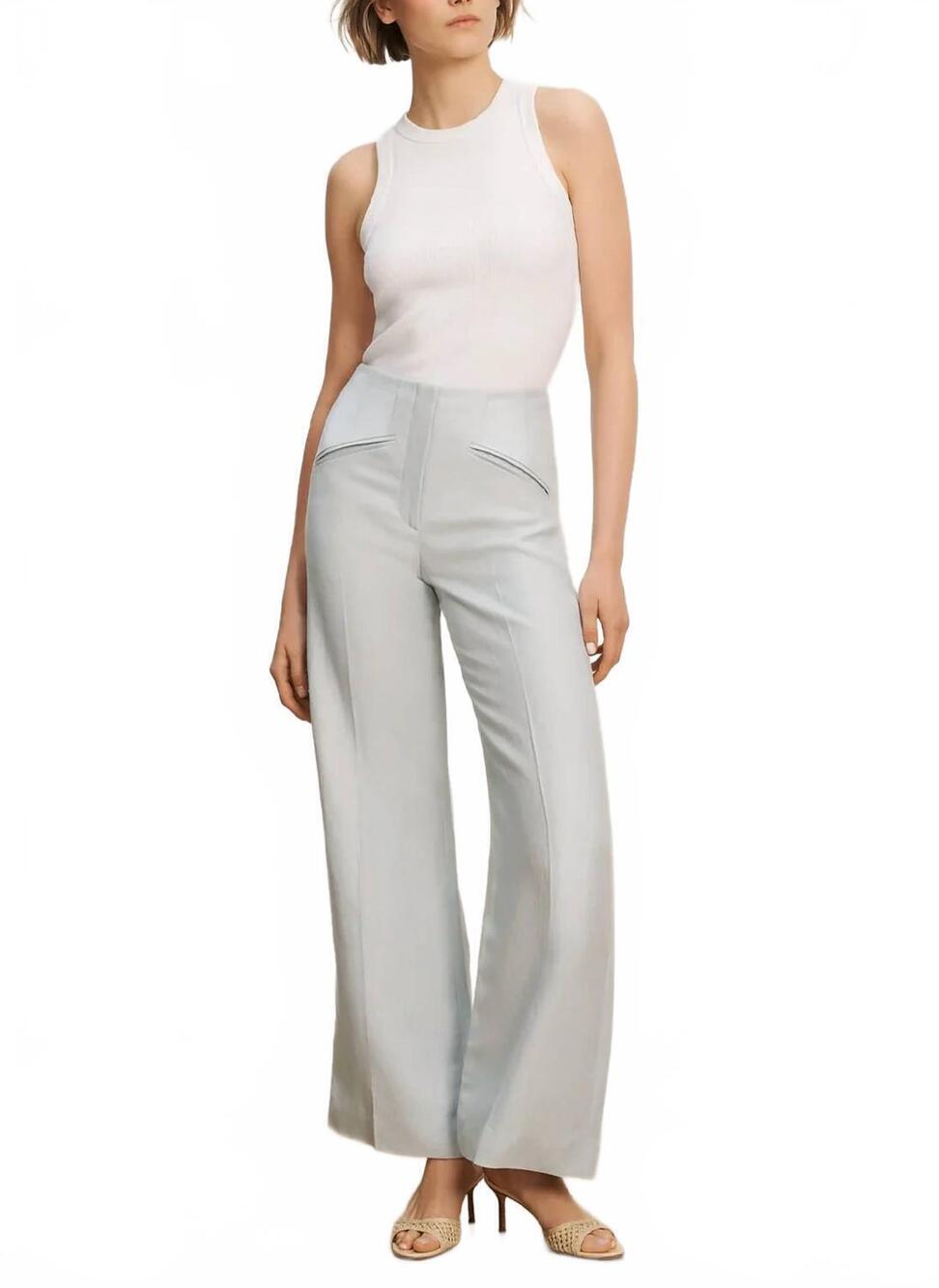NEW VERONICA BEARD cassidee wide leg pants in river mist